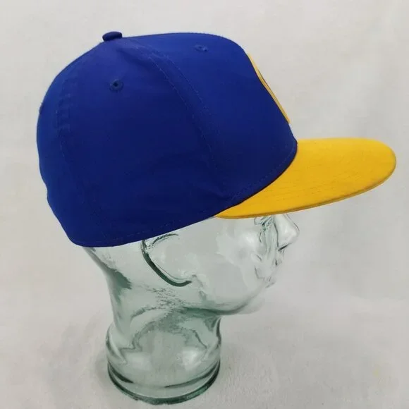 ✅New Era 59FIFTY Milwaukee Brewers Yellow Blue Authentic Baseball Hat Size 6 7/8 - Picture 7 of 9
